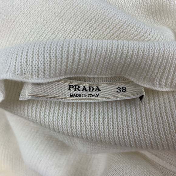 PRADA Cream Knitted V-Neck Pullover - Picture 4 of 4